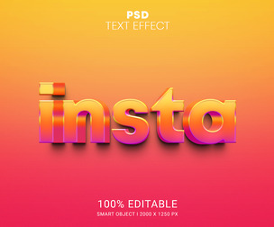 Insta PSD Fully Editable Text Effect. Layer Style PSD Mockup Template