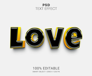 Love PSD Fully Editable Text Effect. Layer Style PSD Mockup Template