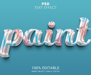 Paint PSD Fully Editable Text Effect. Layer Style PSD Mockup Template