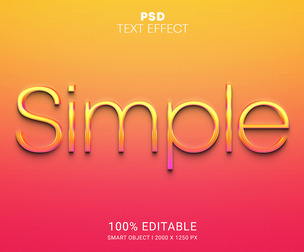 Simple PSD Fully Editable Text Effect. Layer Style PSD Mockup Template