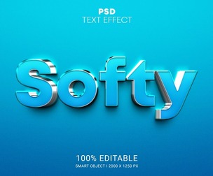 Softy PSD Fully Editable Text Effect. Layer Style PSD Mockup Template