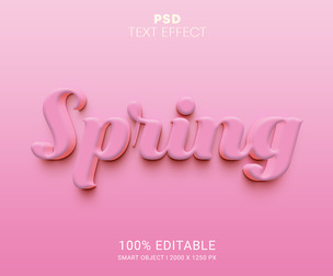 Spring PSD Fully Editable Text Effect. Layer Style PSD Mockup Template