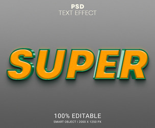 Super PSD Fully Editable Text Effect. Layer Style PSD Mockup Template