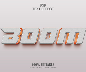 Boom PSD Fully Editable Text Effect. Layer Style PSD Mockup Template