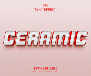 Ceramic PSD Fully Editable Text Effect. Layer Style PSD Mockup Template
