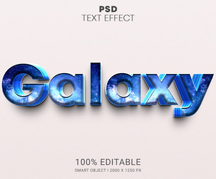 Galaxy PSD Fully Editable Text Effect. Layer Style PSD Mockup Template