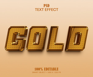 Gold PSD Fully Editable Text Effect. Layer Style PSD Mockup Template