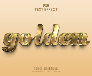 Golden PSD Fully Editable Text Effect. Layer Style PSD Mockup Template