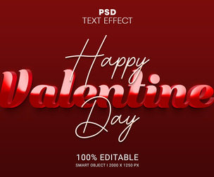 Happy Valentine day PSD Fully Editable Text Effect. Layer Style PSD Mockup Template