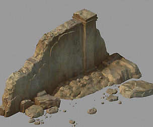 damaged Mud wall 01