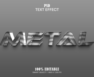 Metal PSD Fully Editable Text Effect. Layer Style PSD Mockup Template