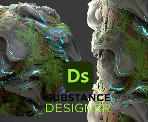 Stylized Nature Rock and Vegetation