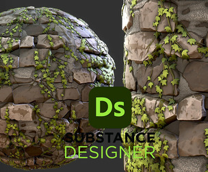 Stylized Bricks Overgrown