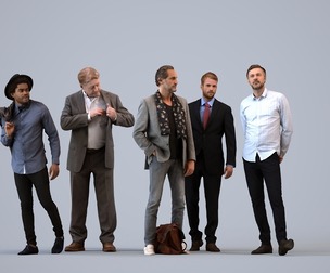 Basics_0005 - Standing A set containing 5 models of male adults standing in business attire