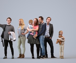 Basics_0006 - Standing A set containing 5 models of male and female adults standing in casual attire