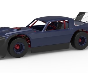 Vintage Dirt late model Race car Version 4 Scale 1:25