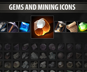 Gems and Mining Icons