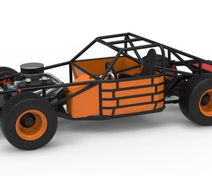Vintage Dirt late model Race car Base Version 3 Scale 1:25