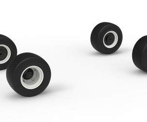 Wheel Set of Vintage Dirt late model Race car Version 3 Scale 1:25