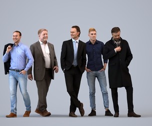 Basics_0028 - Standing A set containing 5 models of male adults standing in business attire in