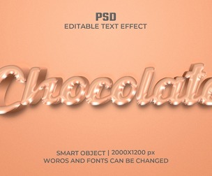 3D Chocolate PSD Fully Editable Text Effect. Layer Style PSD Mockup Template
