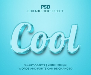3D Ocean PSD Fully Editable Text Effect. Layer Style PSD Mockup Template