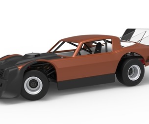 Vintage Dirt late model Race car V4 while turning Scale 1:25