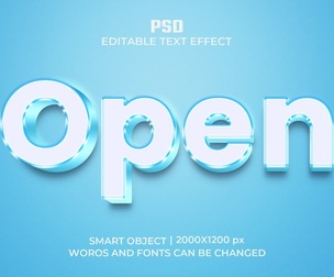 3D Open PSD Fully Editable Text Effect. Layer Style PSD Mockup Template