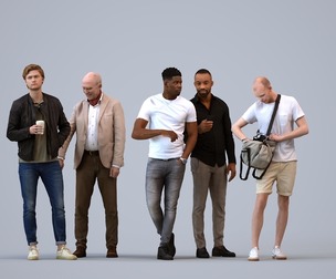 Basics_0046 - Standing A set containing 5 models of male adults standing in casual attire