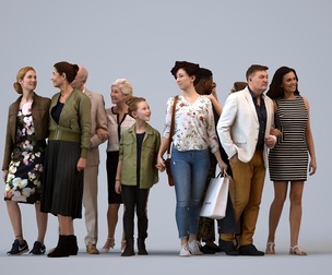 Basics_0062 - Kids A set containing 5 models of male and female adults standing in casual attire in