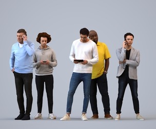 Basics_0074 - Standing A set containing 5 models of male adults standing in casual attire