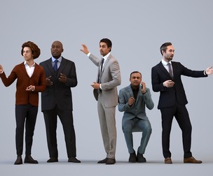 Basics_0078 - Shopping A set containing 5 models of male and female adults standing in business