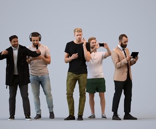 Basics_0096 - Standing A set containing 5 models of male adults standing in casual attire in public