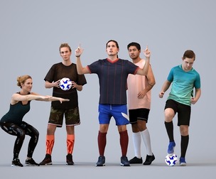 Basics_0119 - Sport A set containing 5 models of male and female adults standing in sport attire