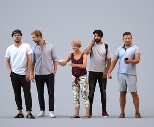 Basics_0167 - Standing A set containing 5 models of male and female adults standing in casual