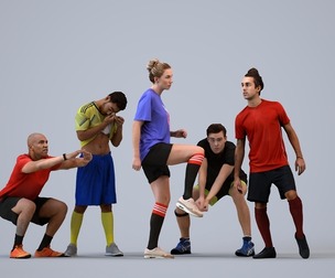 Basics_0168 - Sport A set containing 5 models of male and female adults standing in sport attire