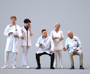 Basics_0174 - Medical A set containing 5 models of male and female adults in the medical profession