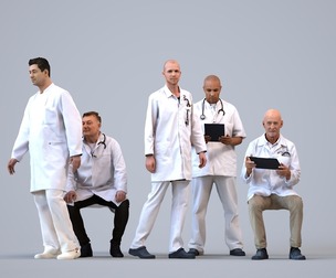 Basics_0190 - Medical A set containing 5 models of male adults in the medical profession