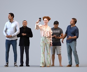 Basics_0202 - Standing A set containing 5 models of male and female adults standing in casual