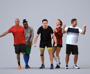 Basics_0204 - Sport A set containing 5 models of male and female adults running in sport attire