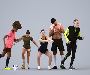 Basics_0215 - Sport A set containing 5 models of male and female adults standing in sport attire