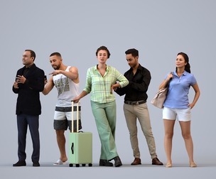 Basics_0248 - Standing A set containing 5 models of male and female adults standing in casual attire