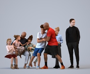 Basics_0264 - Kids A set containing 5 models of male and female kids standing in casual attire