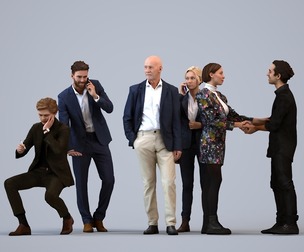 Basics_0267 - Business A set containing 5 models of male and female adults standing in business