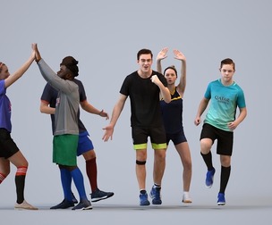 Basics_0268 - Sport A set containing 5 models of male and female teens running in sport attire