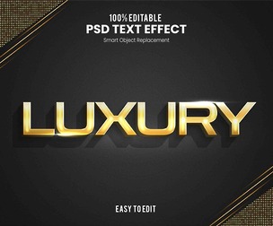 3D Luxury PSD Fully Editable Text Effect. Layer Style PSD Mockup Template