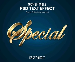 3D Special PSD Fully Editable Text Effect. Layer Style PSD Mockup Template