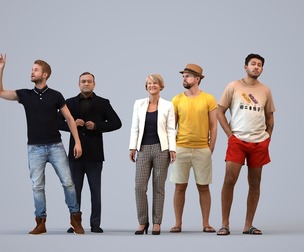 Basics_0281 - Standing A set containing 5 models of male and female adults standing in casual attire