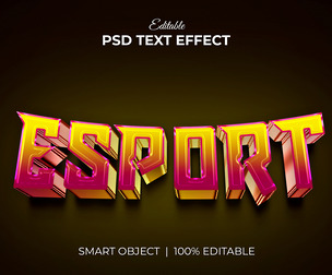 3D Esport PSD Fully Editable Text Effect. Layer Style PSD Mockup Template