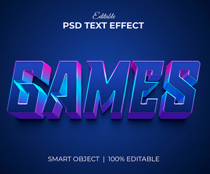 3D Games PSD Fully Editable Text Effect. Layer Style PSD Mockup Template